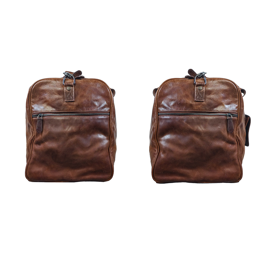 Leder Weekender Tasche Travel Pro Marone