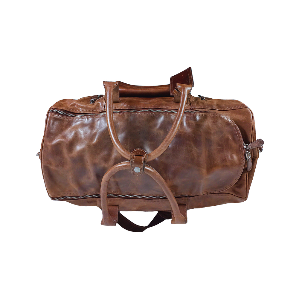 Leder Weekender Tasche Travel Pro Marone